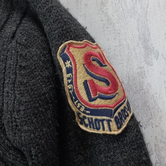 Vintage 1990s Schott Knit Wool Sweater Zip Up - Picture 3 of 9